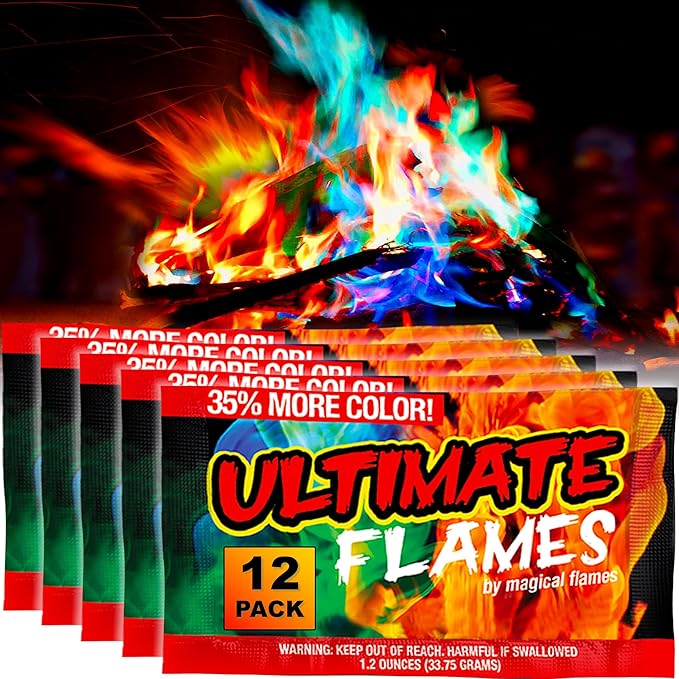 Magical Flames Fire Color Changing Packets Fire Pit, Fire Color Packets for Camping Essentials, Campfire, Bonfire & Fireplaces, Campfire Accessories