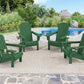 SERWALL Adirondack Chair with Cup Holders - Composite Adirondack Chairs Set of 8 HDPE Outdoor Chairs All Weather Use- Green