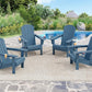 SERWALL Folding Adirondack Chair, HDPE Adirondack Chairs Set of 6, Plastic Outdoor Chairs- Looks Exactly Like Real Wood- Navy