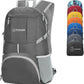 ZOMAKE Lightweight Packable Backpack 35L, Light Foldable Backpacks Water Resistant Collapsible Hiking Bag, Compact Folding Day Pack for Travel Camping(Dimgray) - Roamly