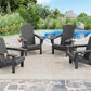 SERWALL Foldable Adirondack Chair Set of 2, HDPE Adirondack Chair with Wood-Texture-Gray