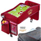 Coolmum Kids Travel Tray, Toddler Car Seat Tray, Double Sided Activity Organizer, Snack Lap Tray, Baby Stroller Table, Airplane Play Table, Waterproof and Foldable (Premium Red)