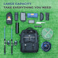 Fishing Backpack with Tackle Boxes and Rod Holders 40L; Plus Rain Cover, Padded Back Support, Insulated Front Pocket for Hot/Cold Lunch, Water Bottle Holder (Tactical Black)