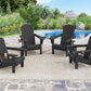 SERWALL HDPE Folding Adirondack Chair with Dual Cup Holder - Composite Adirondack Chair Set of 2- Black