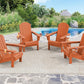 SERWALL Adirondack Chair with Cup Holders - Composite Adirondack Chairs Set of 4 HDPE Outdoor Chairs All Weather Use- Orange